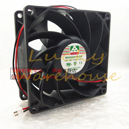 Yongli MGA9224YB-O38 24V 0.70A 9238 9CM cooling fan 2 wire