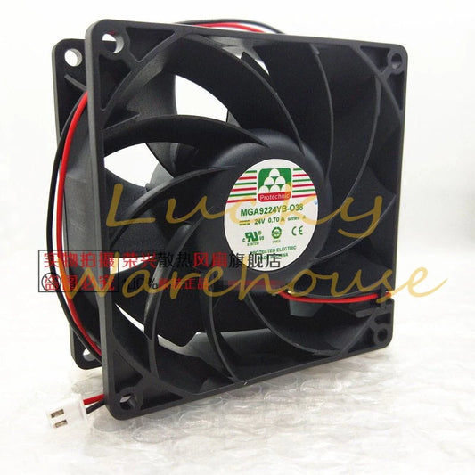 Yongli MGA9224YB-O38 24V 0.70A 9238 9CM cooling fan 2 wire