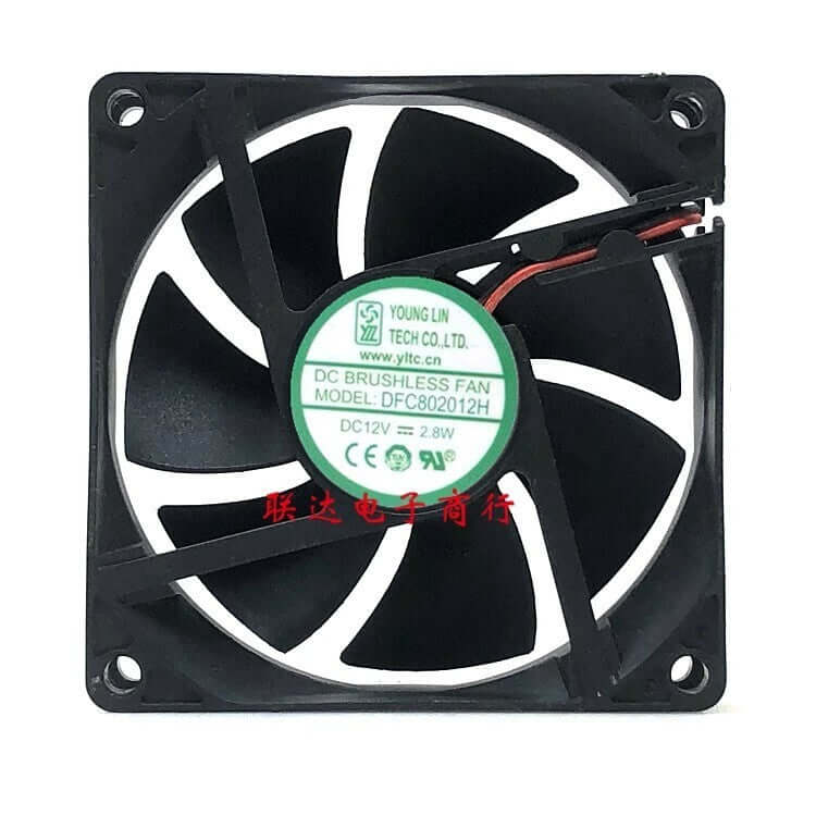 new YONGLING DFC802012H 8020 DC12V 2.8W 8CM 3-Wire Cooling Fan