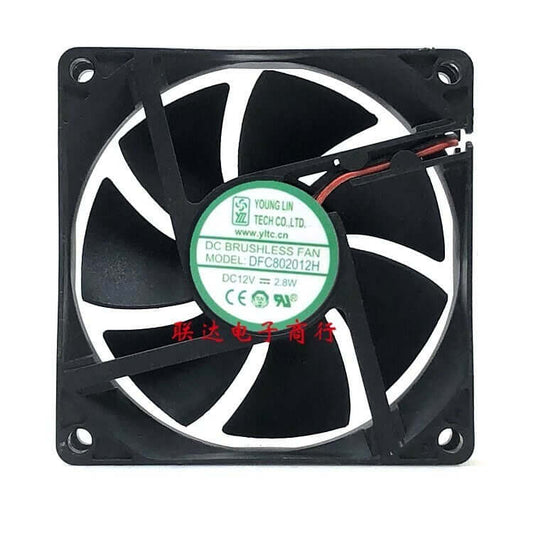 new YONGLING DFC802012H 8020 DC12V 2.8W 8CM 3-Wire Cooling Fan