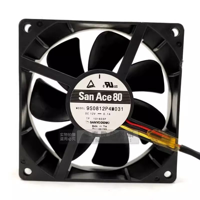 Sanyo 9S0812P4M031 8025 DC12V 0.1A 8CM 4-Wire Silent Cooling Fan