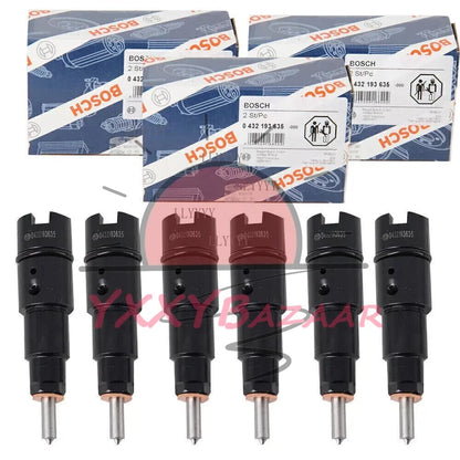 6PCS 0432193635 Fuel Injectors RV275 24V Fits For Dodge Cummins 40-50 HP 5.9L
