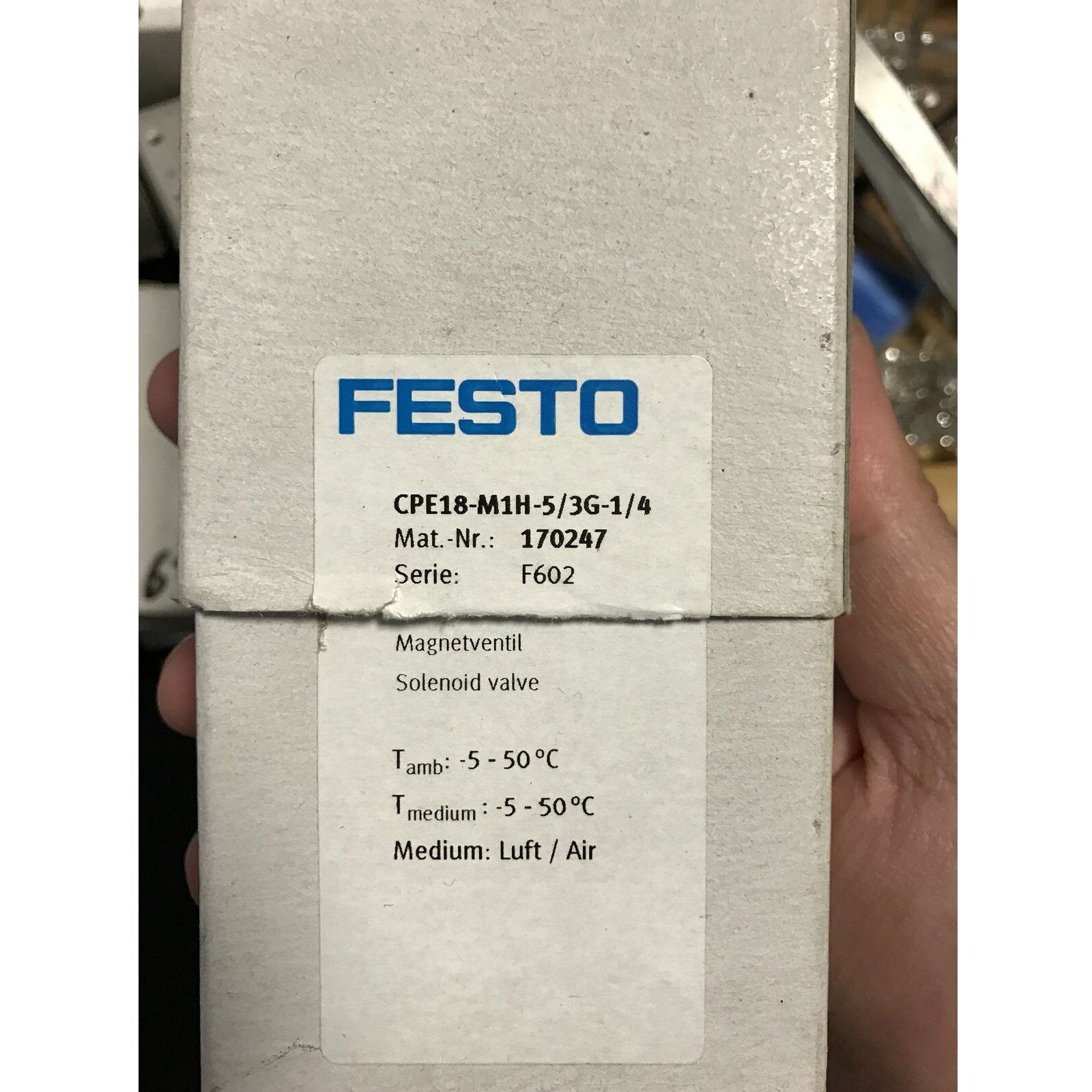 CPE18-M1H-5/3G-1/4 FESTO solenoid valve optimized for industrial applications, high reliability and precision, 1/4 inch male thread, 5/3G female thread, quick action design - FESTO