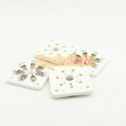 4-Piece 7-Pin Ceramic Vacuum Tube Socket Silver Plate Set for 6C33 832 829 FU29 826 - GMM
