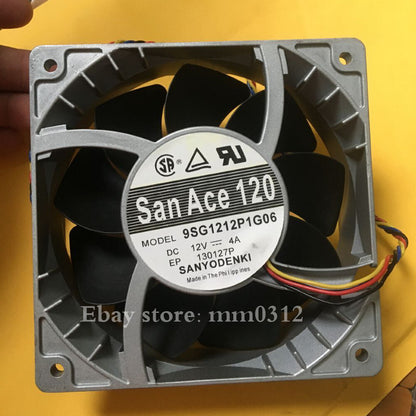 1PCS SANYO Fan 9SG1212P1G06 120*120*38mm DC12V 4A 4PIN