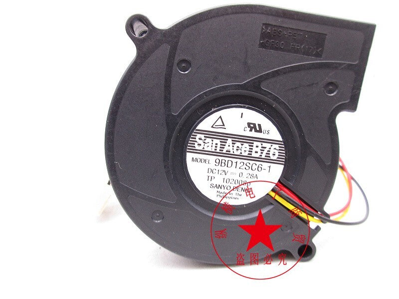 Sanyo 9BD12SC6-1 12V 0.28A 7620 3-wire turbine cooling fan