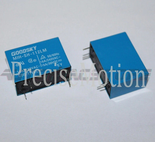 10Pcs Goodsky MIH-SH-112LM OMIH-SH-112LM Power Relay 16A 12VDC 4 Pins~