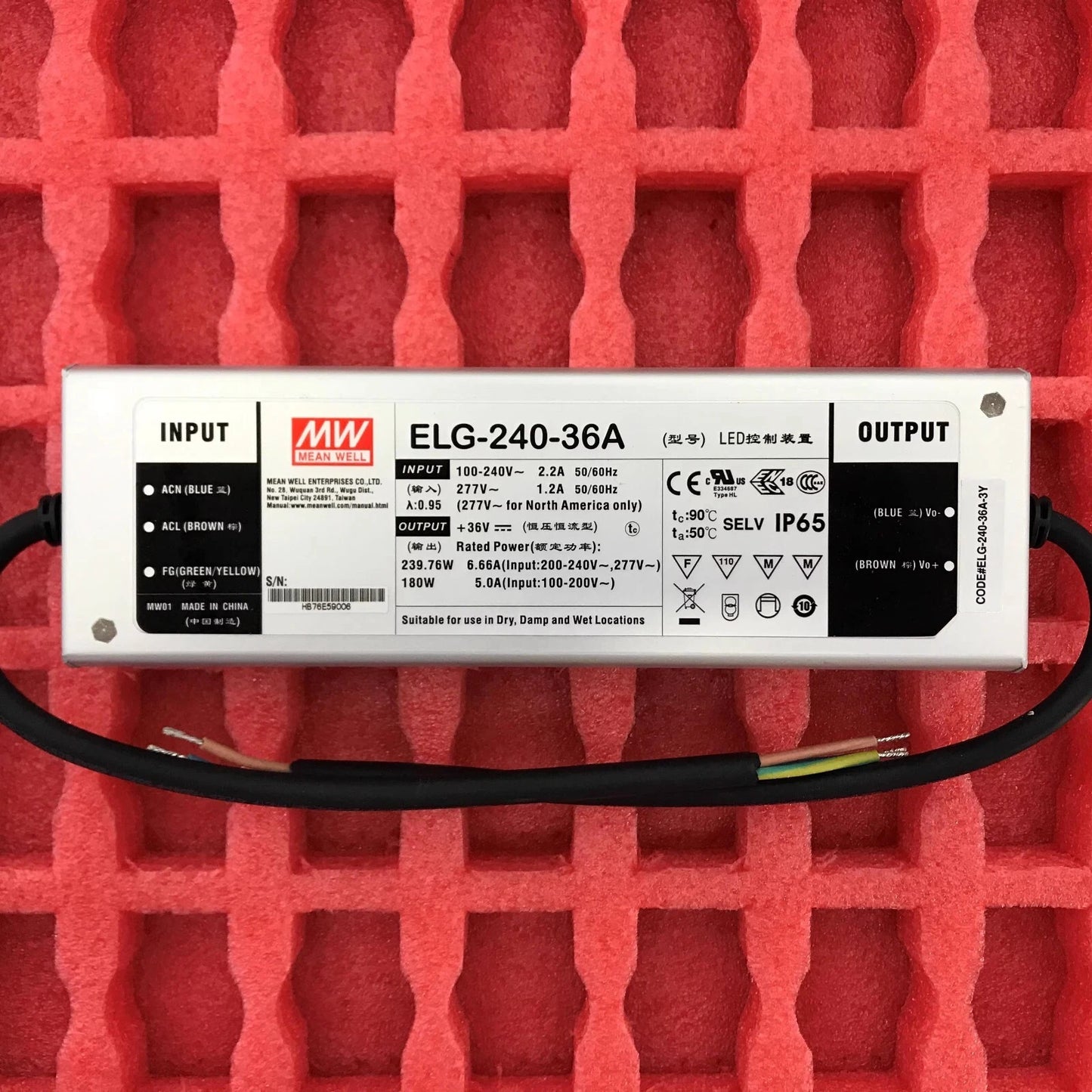 MEAN WELL ELG-240-36A High Voltage Constant Current Power Supply