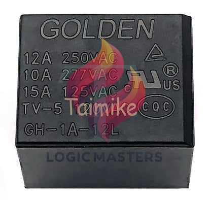 1Pce GOLDEN Relay GH-1A-12L 12VDC Electromagnetic Relay 12A 250VAC 4Pins