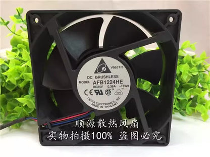 Delta AFB1224HE DC24V 0.36A 120*120*38MM 3-Wire Inverter Cooling Fan