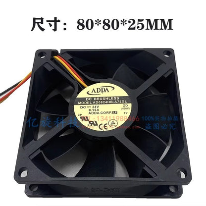 ADDA AD0824HB-A72GL DC24V 0.16A 3-Wire Silent Inverter Cooling Fan