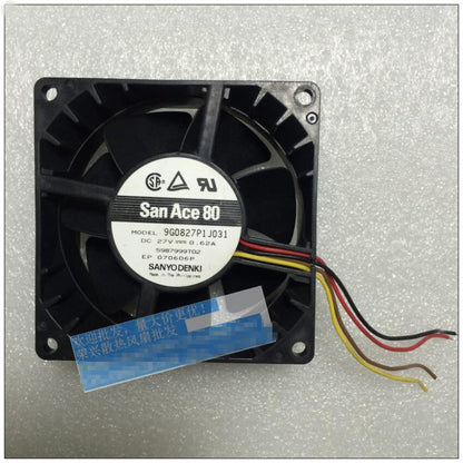 Sanyo 9G0827P1J031 8038 27V 0.62A 4-wire chassis inverter cooling fan