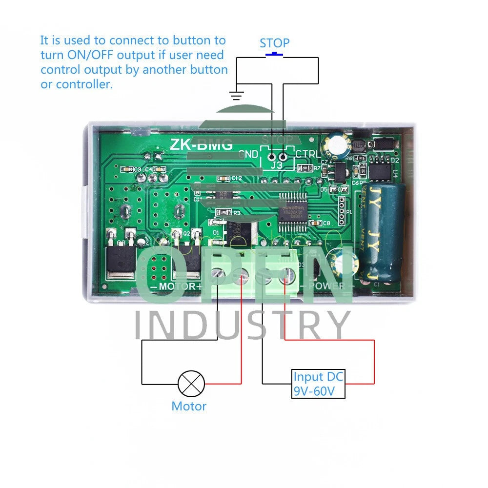 PWM 12A 500W 9-60V DC Motor Speed Governor Controller Switch BMG Digital Display