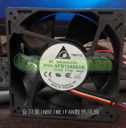 1PC Delta AFB1348SHE Cooling Fan 48V 0.70A 13CM 12738 four-wire