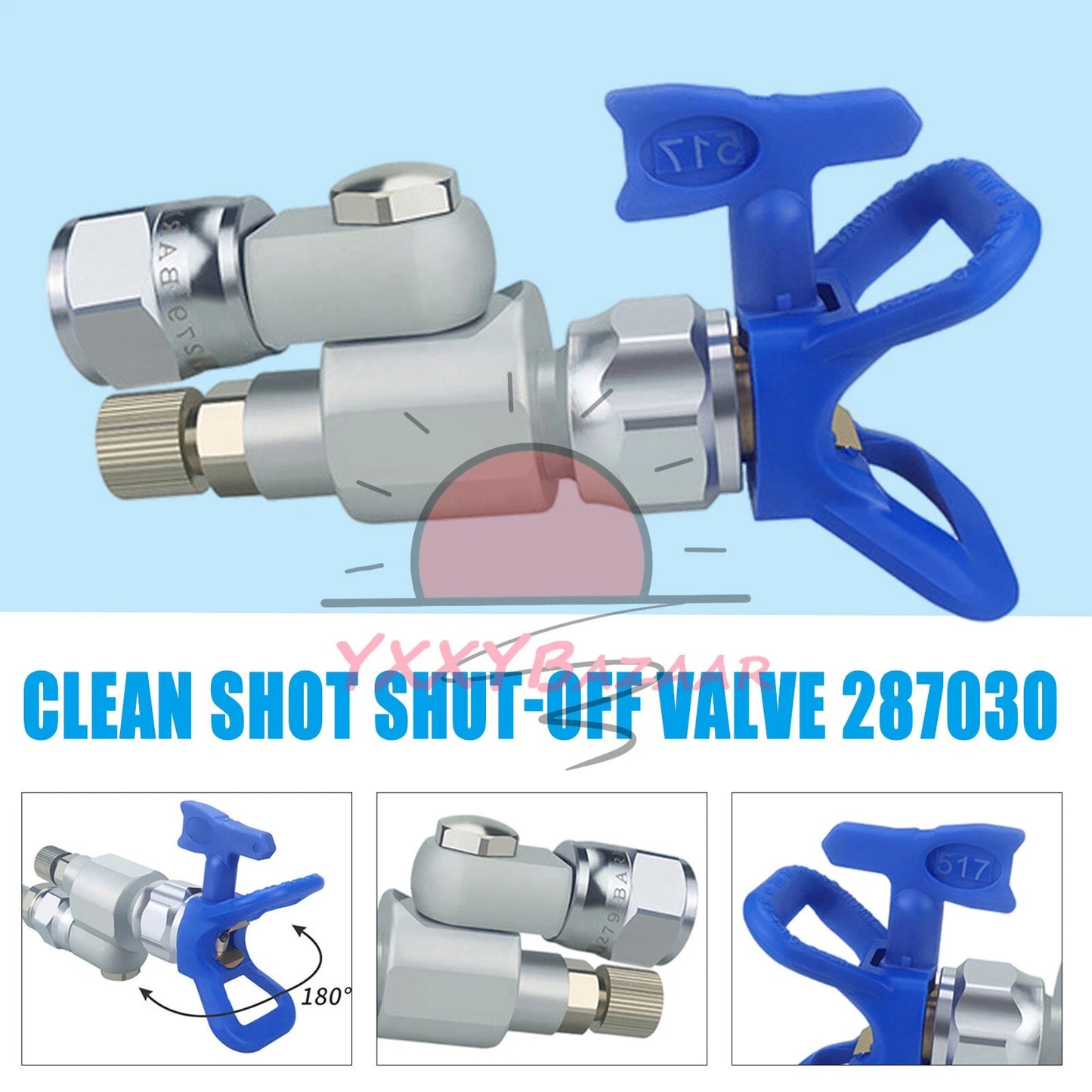 Clean Shot Shut-Off Valve 287030 For Paint Gun Pole Extensions With 517 Tip