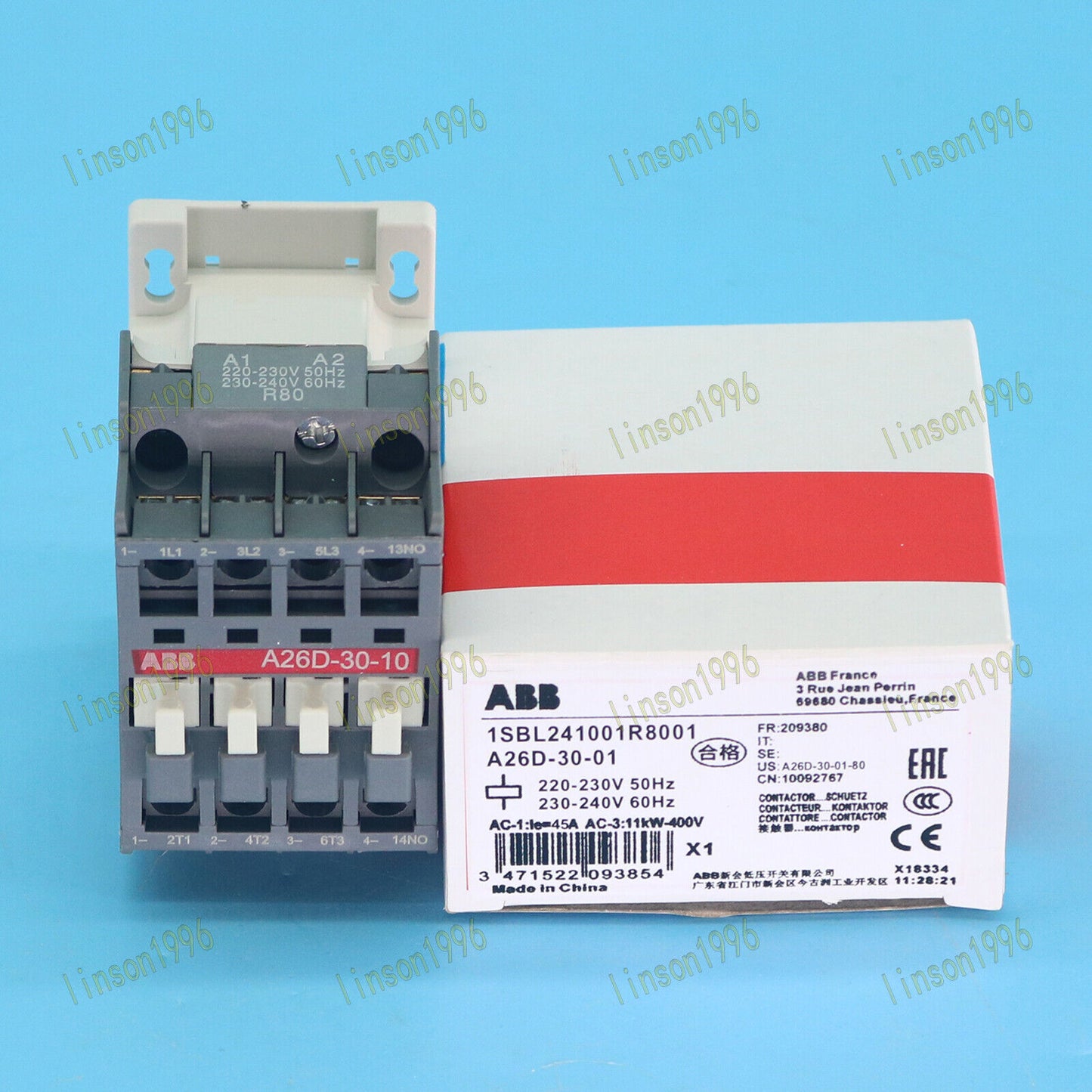 ABB A26D3001 AC Contactor 220V In Box - ABB