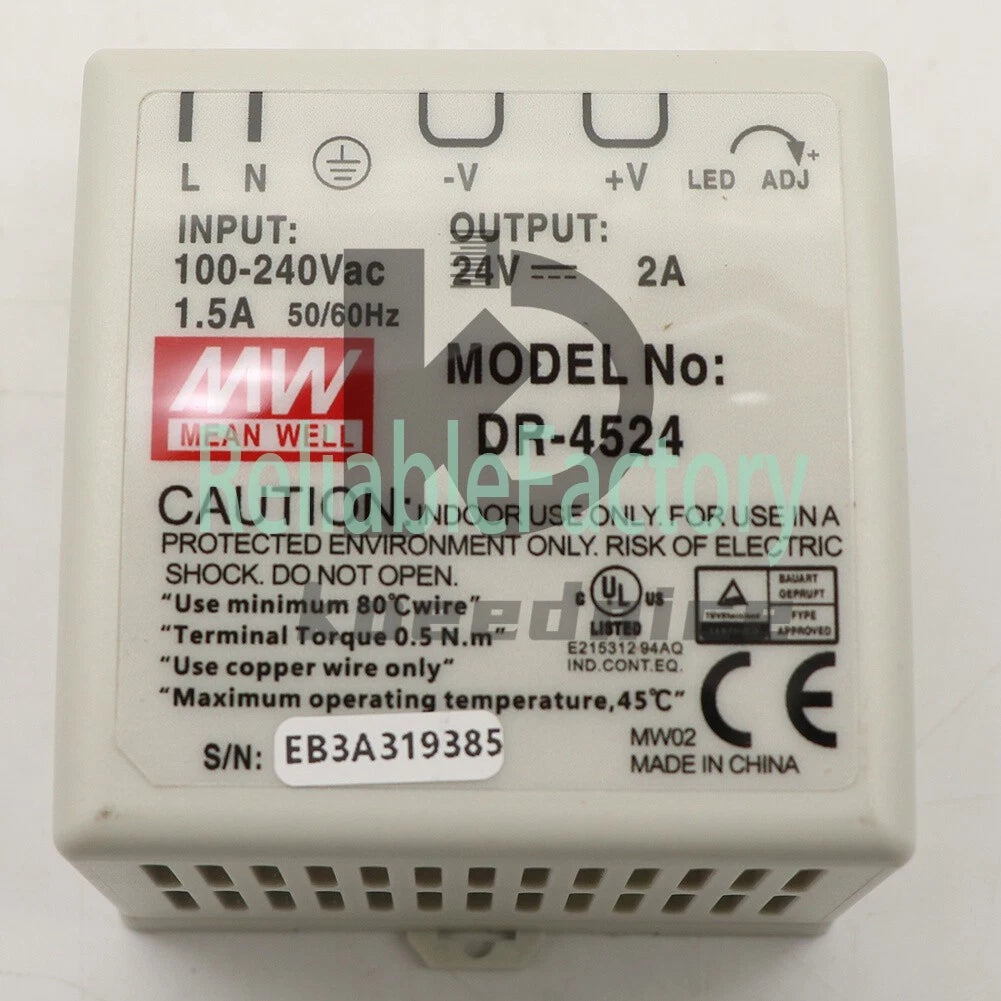 1PCS Meanwell DR-4524 Ac To Dc Din-Rail Power Supply 24V 2 Amp 48W 1.5"
