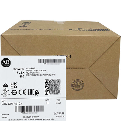 Allen-Bradley 400 AC Drive 22C-D017N103 Factory Sealed, High Efficiency, 480V, 60Hz, 3Phase - ALLEN-BRADLEY