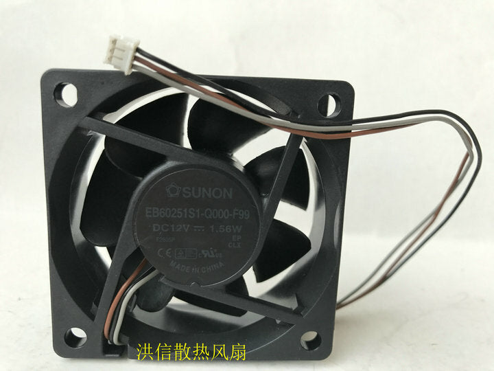1pcs  SUNON fan EB60251S1-Q000-F99 6025 DC12V 1.56W Projector fan 3pin