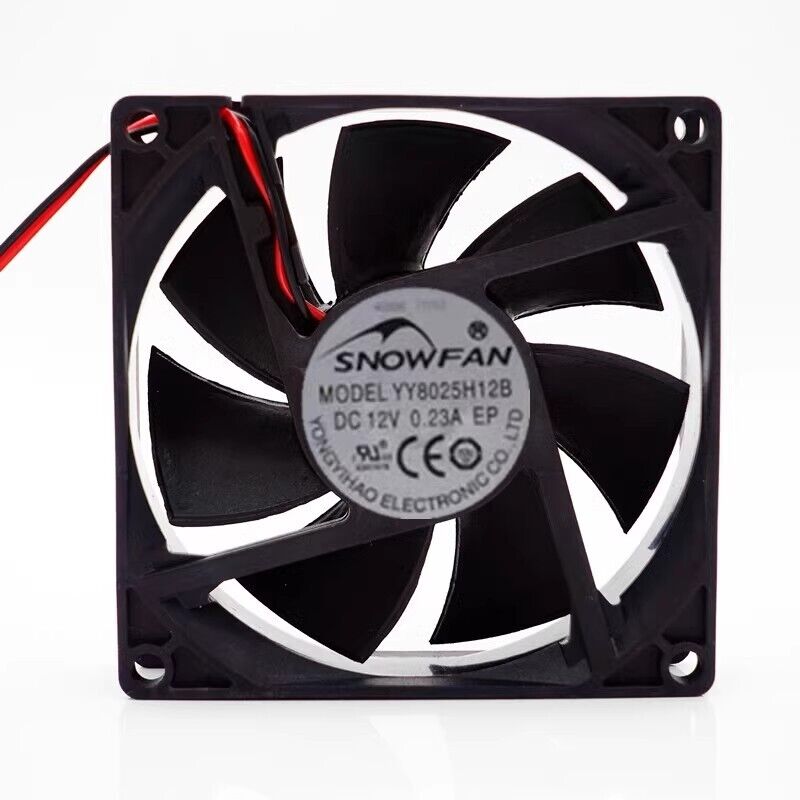 new SNOWFAN YY8025H12B 8025 DC12V 0.23A 8CM 2-wire silent cooling fan