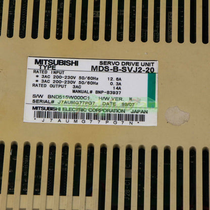 ONE Mitsubishi Servo Drive MDS-B-SVJ2-20 Tested