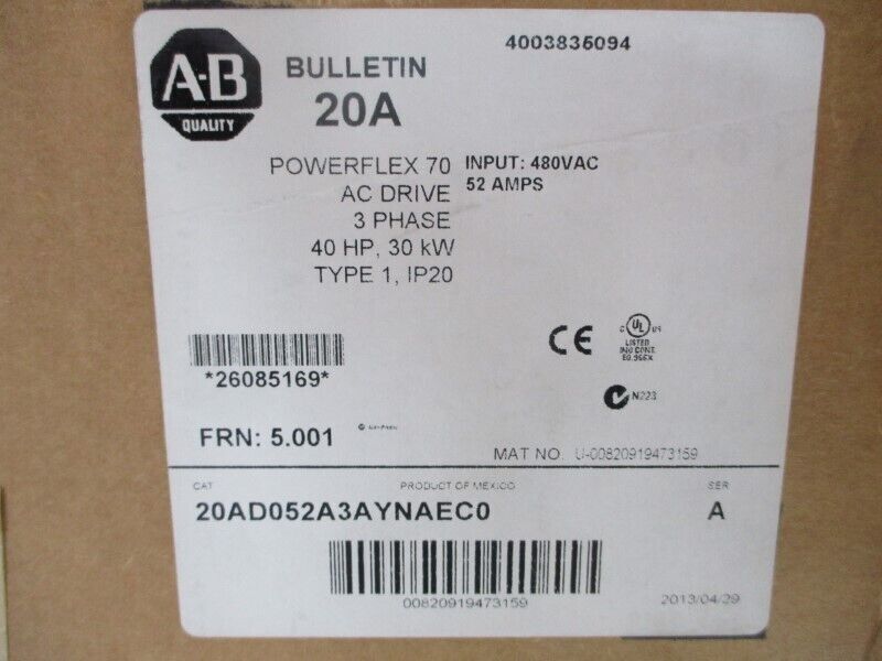 20AD052A3AYNAEC0 PowerFlex 70 AC Drive - ALLEN-BRADLEY