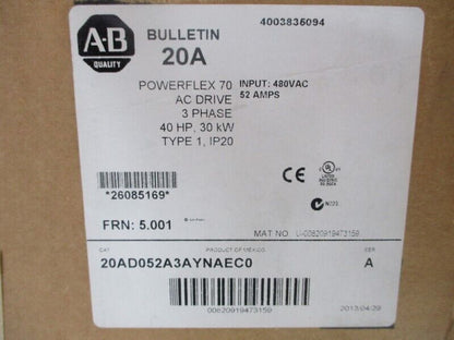 20AD052A3AYNAEC0 PowerFlex 70 AC Drive - ALLEN-BRADLEY