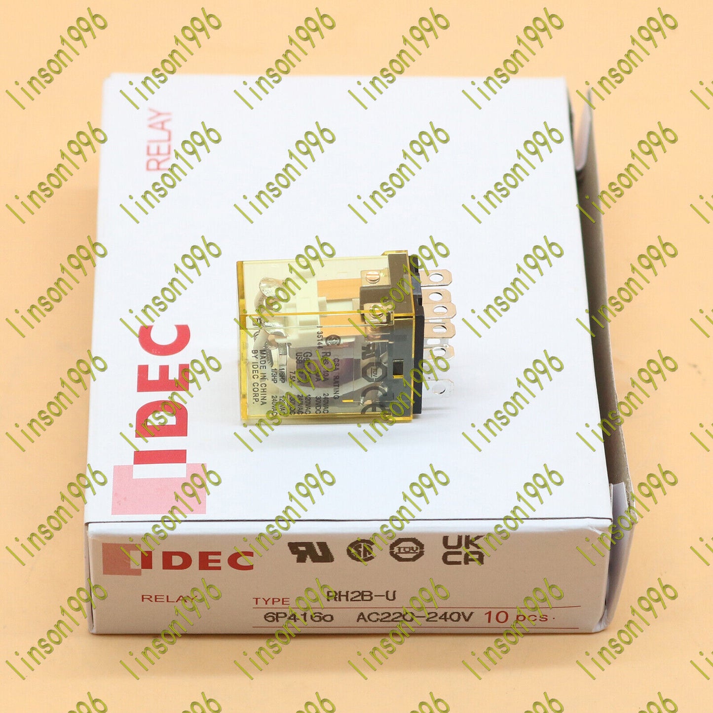 10-PC IDEC Relay RH2B-U 220VAC In-Box - IDECC