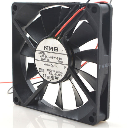 1pcs NMB 3106KL-05W-B30 -B00 24V 0.09A 8015 8CM 2-wire cooling fan