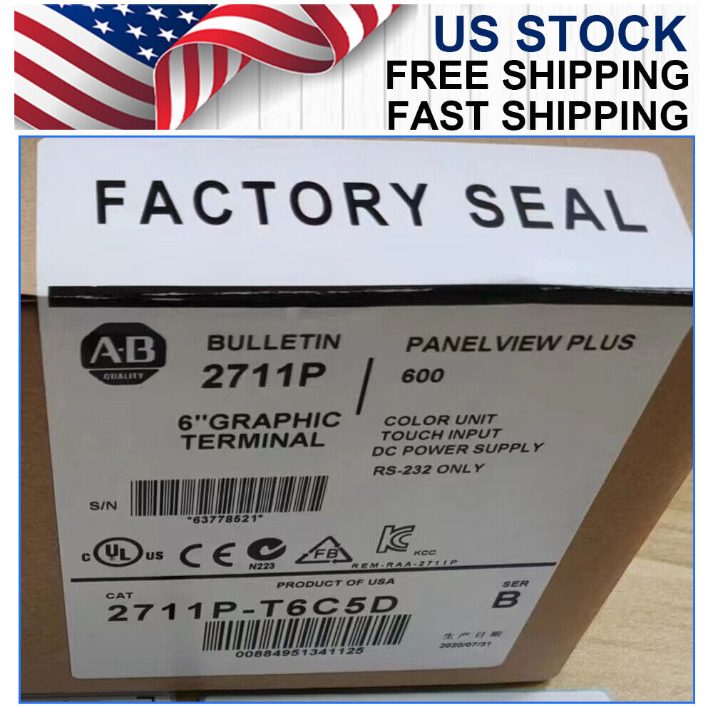 PanelView Plus 600 Terminal 5.5" Touch Screen RS-232 24VDC Supply US - PANELVIEW