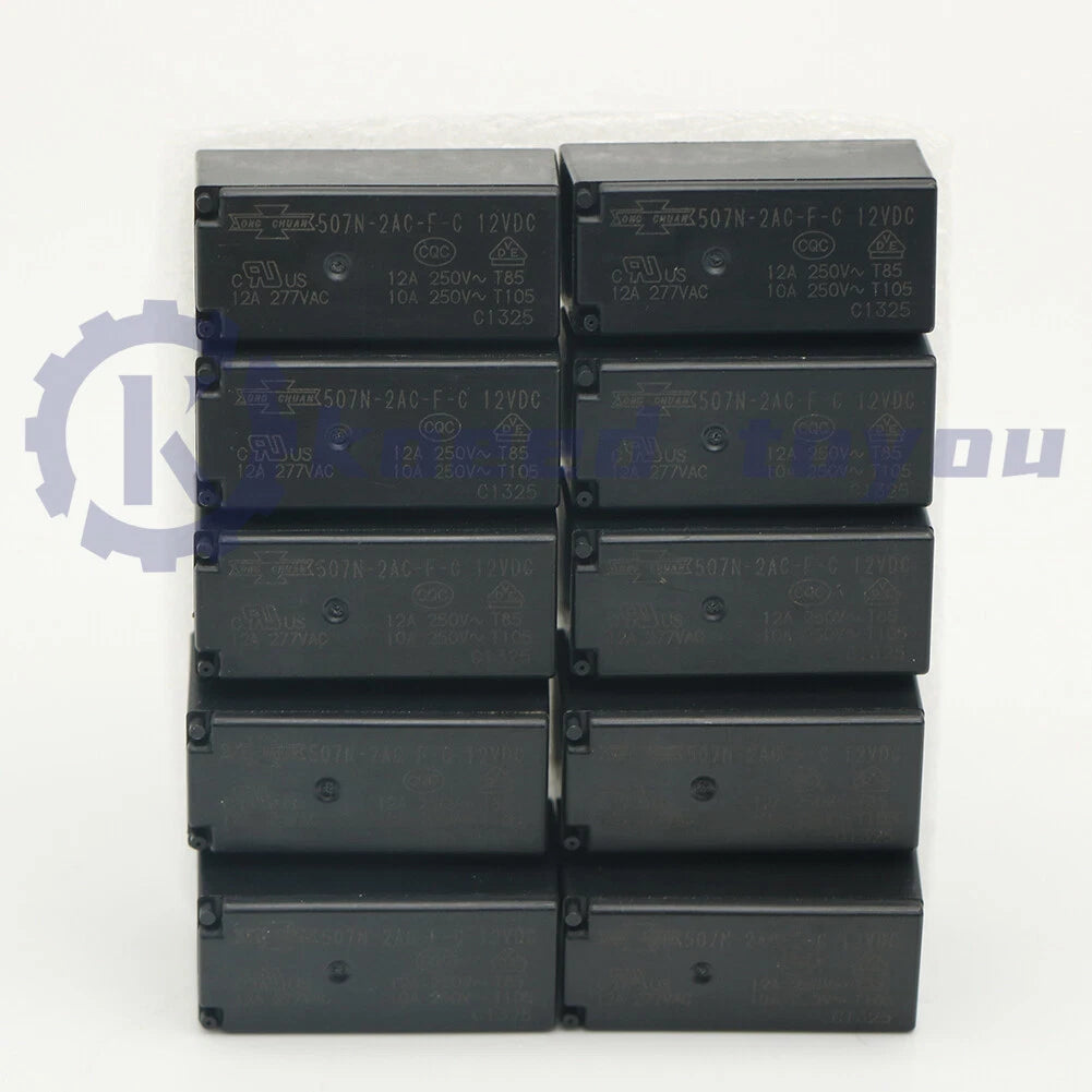 10Pcs SONG CHUAN 507N-2AC-F-C 12VDC Power Relay 2A 250V 6Pins