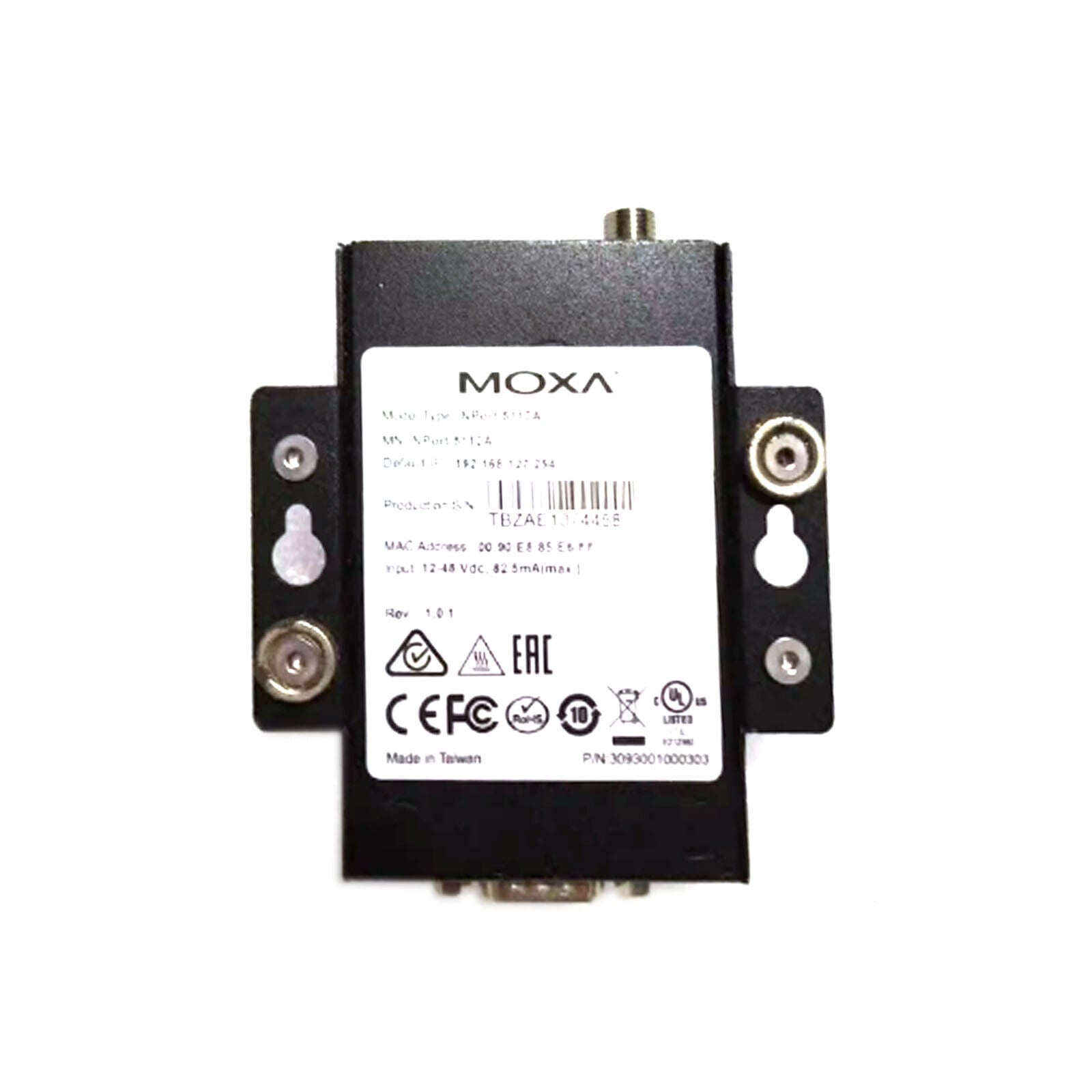 1PC  MOXA NPort 5110A - 1 Port Device Server 10/100 Ethernet RS-232 DB9 Male MOXA