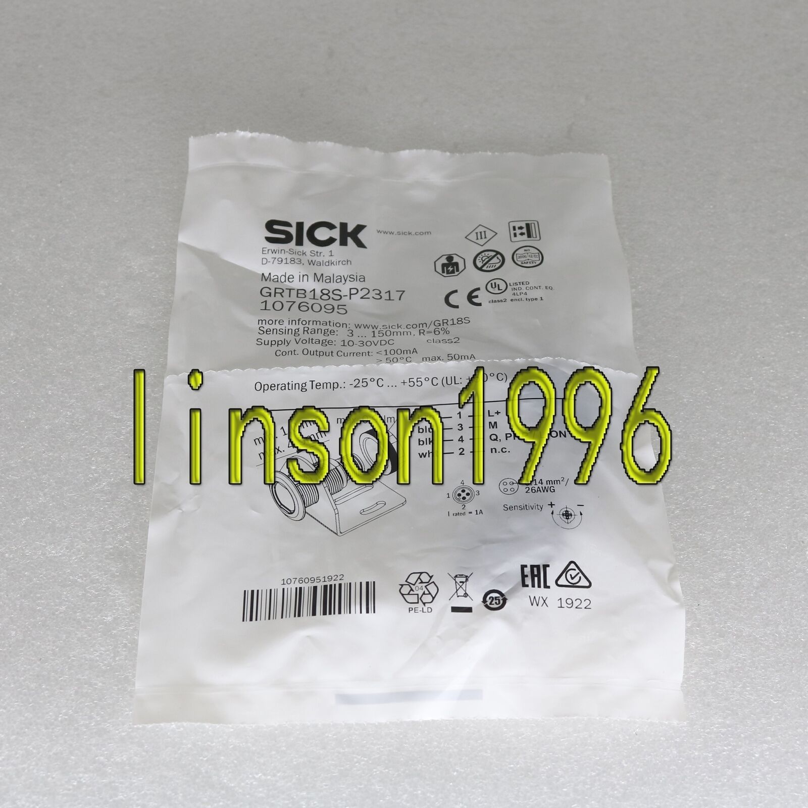 ONE SICK Photoelectric Sensor GRTB18S-P2317 - ONE SICK