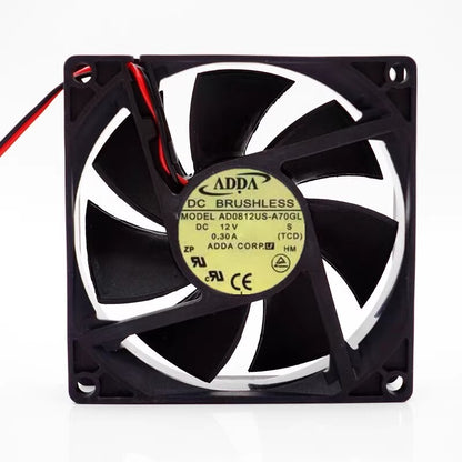 ADDA AD0812US-A70GL 8025 DC12V 0.3A 8CM 2-Wire Silent Cooling Fan