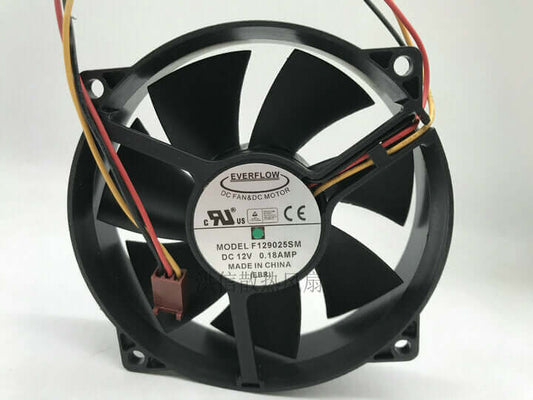 new EVERFLOW F129025SM 12V 0.18A 9cm 3-wire  9025 CPU round chassis cooling fan