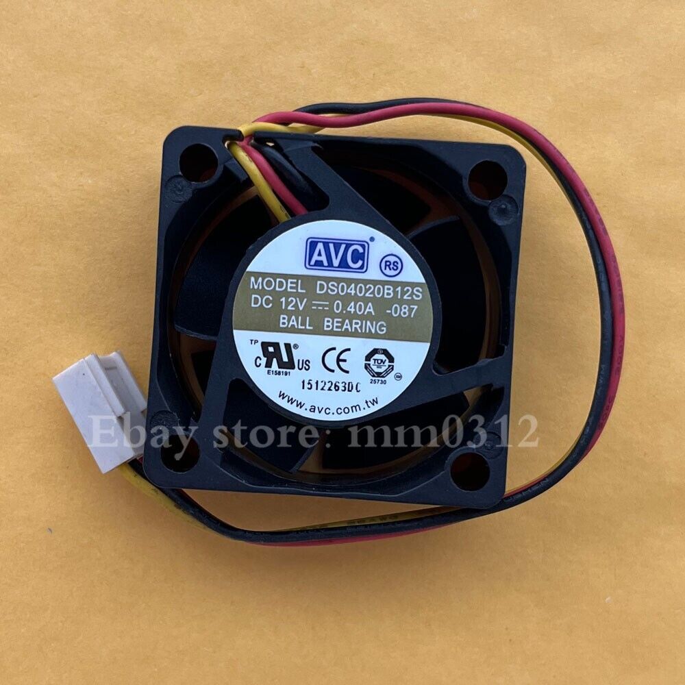 new 1pcs AVC DS04020B12S 4CM 4020 12V 0.40A Double Ball 3-Wire Fan 3pin - AVC
