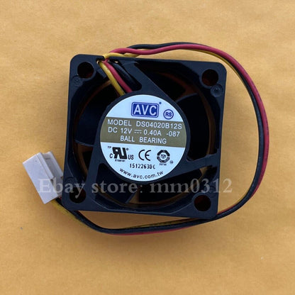new 1pcs AVC DS04020B12S 4CM 4020 12V 0.40A Double Ball 3-Wire Fan 3pin - AVC