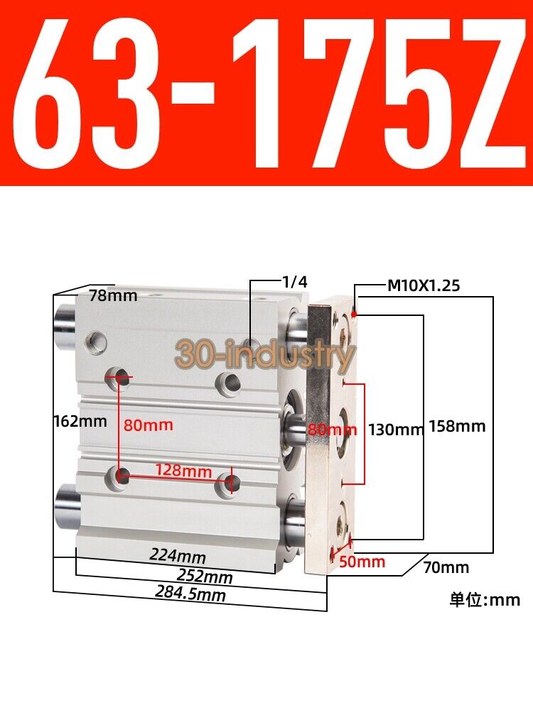 1PCS New SMC MGPM63 Cylinder - Model MGPM63-100Z 175Z 200Z 250Z 300Z - SMC