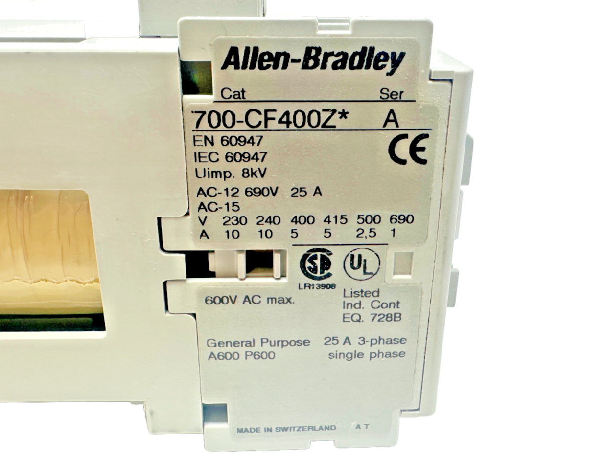 new Allen Bradley 700-CF400ZJ Contactor 24V DC Coil 700-CF400Z*