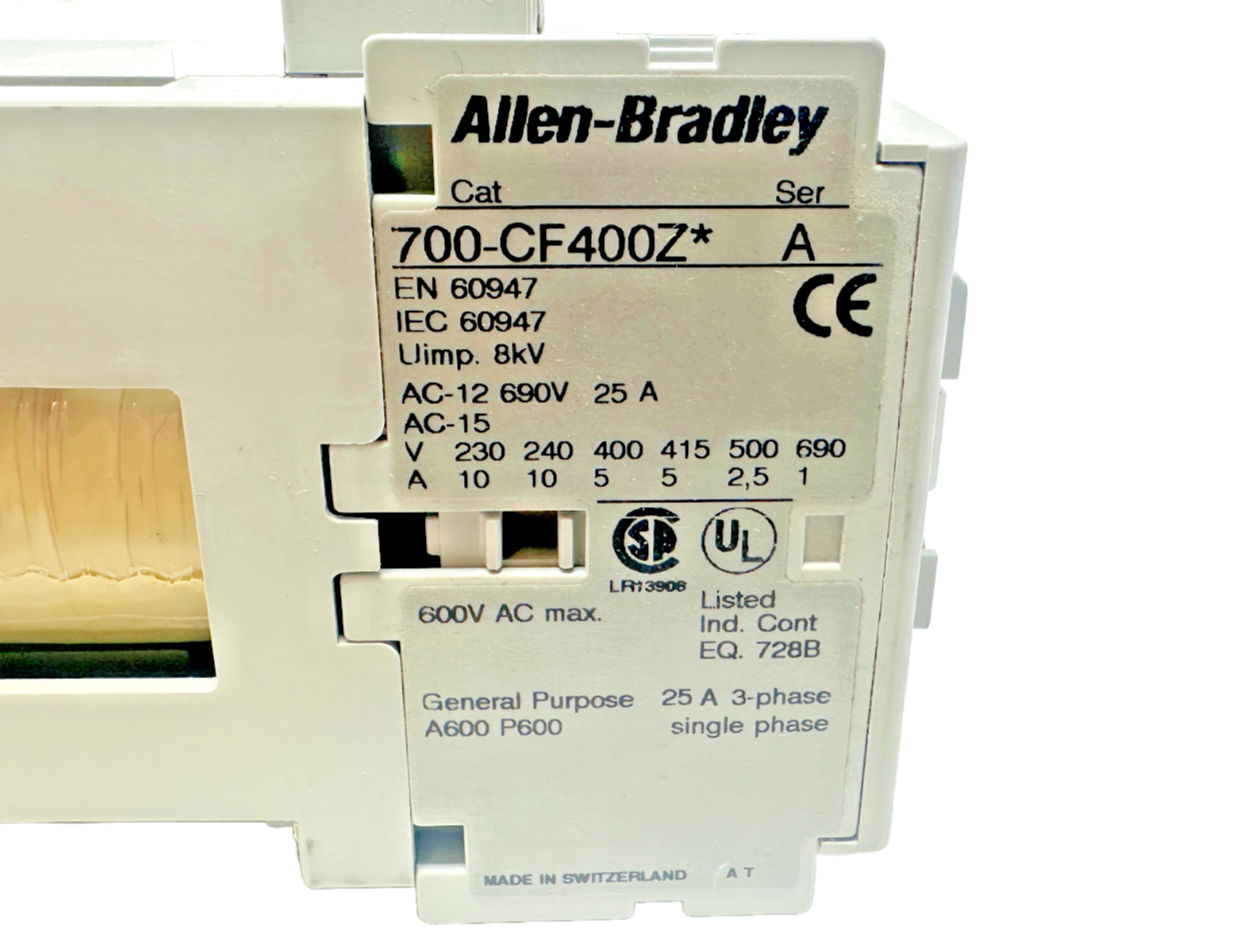 new Allen Bradley 700-CF400ZJ Contactor 24V DC Coil 700-CF400Z* - ALLEN BRADLEY