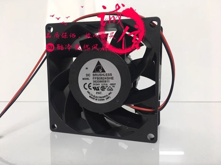 Delta FFB0824SHE 3620865811 DC24V 0.51A 8CM 2-Pin Inverter Cooling Fan