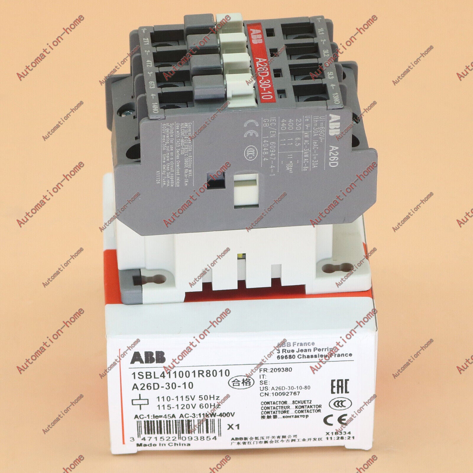 ABB 1PC A26D-30-10 110V AC Contactor - ABB