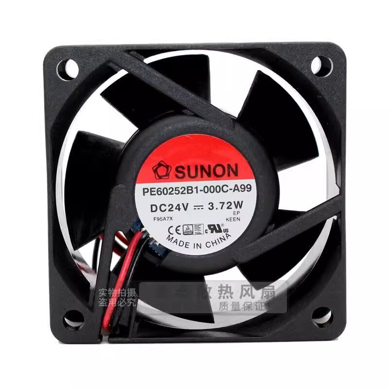 SUNON PE60252B1-000C-A99 6025 DC24V 3.72W 2-Wire Inverter Cooling Fan
