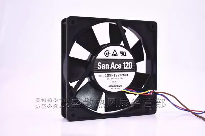 Sanyo 109P1224M401 12025 DC24V 0.09A 12CM 4-Wire Silent Cooling Fan