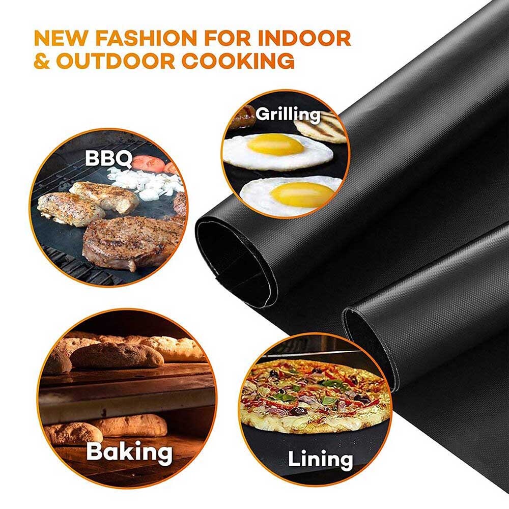 10-Packs BBQ Grill Mat for Teflon Fiber Bake Non Stick Grilling Mats