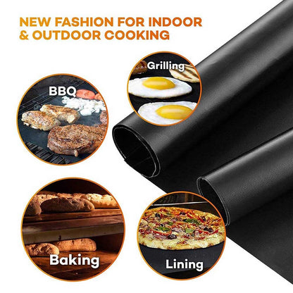 10-Packs BBQ Grill Mat for Teflon Fiber Bake Non Stick Grilling Mats