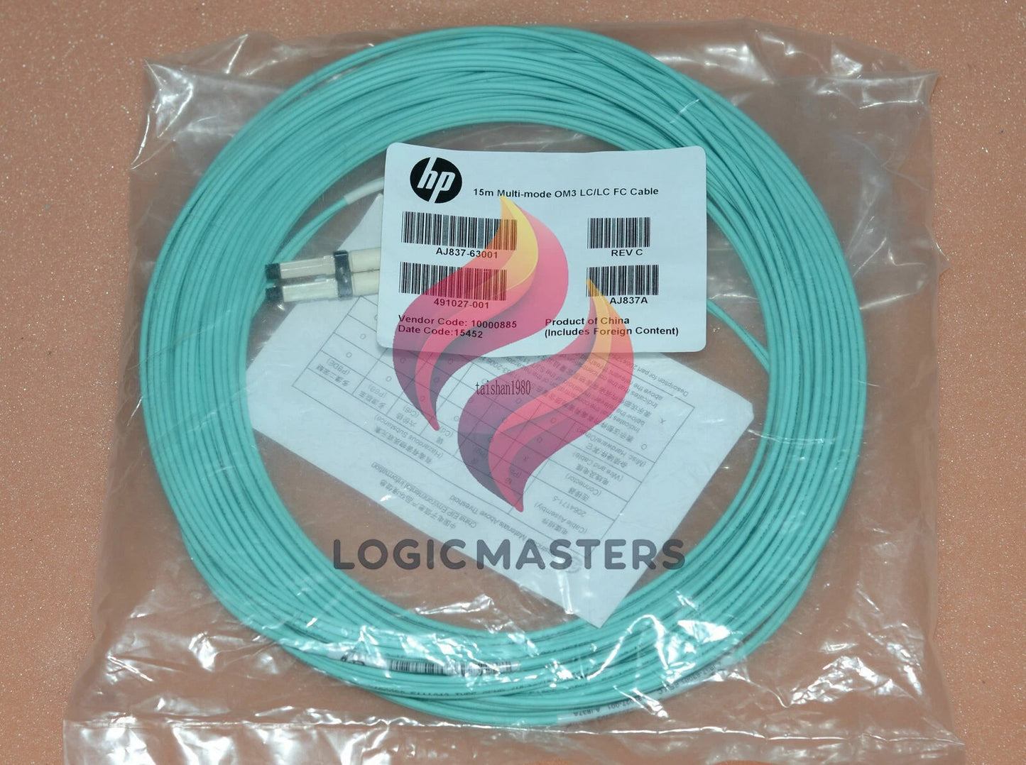 HP AJ837A 15M OM3 LC-LC Fiber Cable FACTORY SEALED