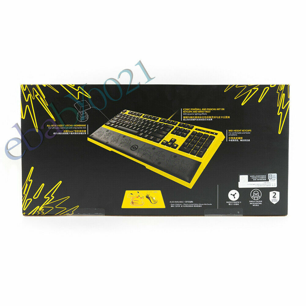 Razer RAZER Pokemon Pikachu wired gaming keyboard 104keys with mechanical keycaps and backlighting - RAZER