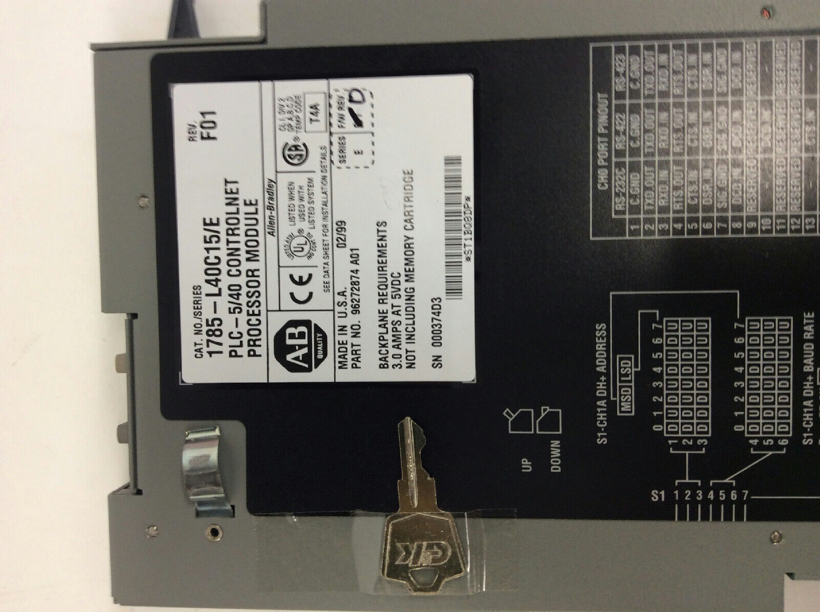 Allen Bradley 1785L40C15/E ControlNet Processor Module 1785L40C15 US SHIP - ALLEN BRADLEY