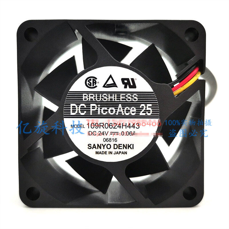 Sanyo 109R0624H443 24V 0.06A 6CM 6025 inverter cooling fan